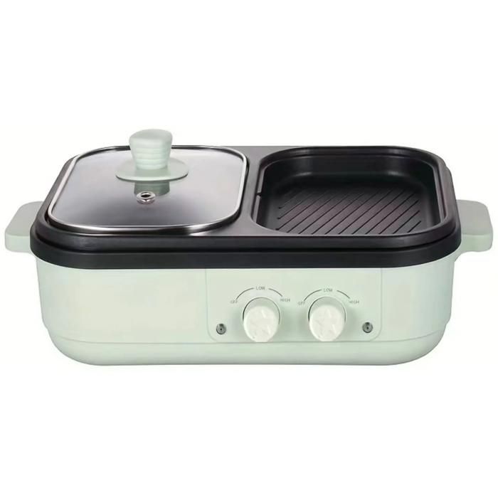 Barbecue électrique 1300 W réglage de la chaleur à 2 niveaux adapté à plusieurs méthodes de cuisson 340 x 215 x 130 mm vert