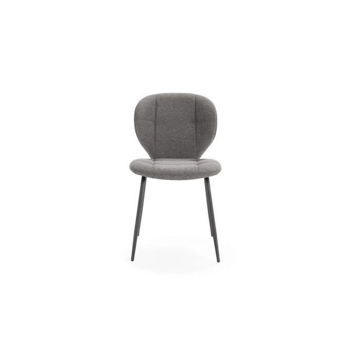 PORTO - Lot de 2 chaises pieds en métal noir Gris anthracite PORTO - Lot de 2 chaises pieds en métal noir Gris anthracite