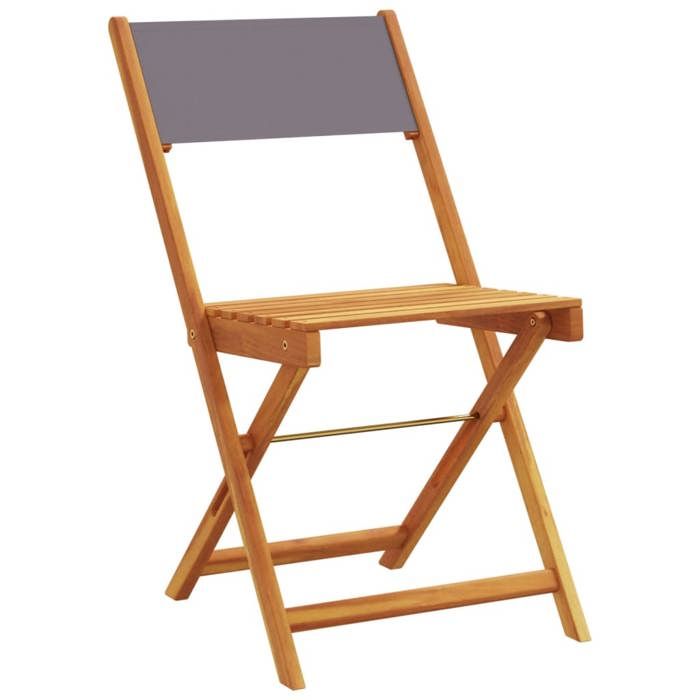 Anthracite Siège de jardin - Chaises de jardin pliantes - (4 pcs) - tissu et bois massif C1310