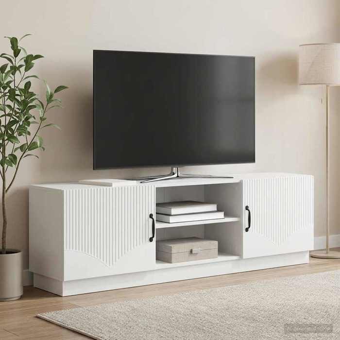 vidaXL Meuble TV Blanc 150 x 31 x 47 cm Bois dingénierie 895375