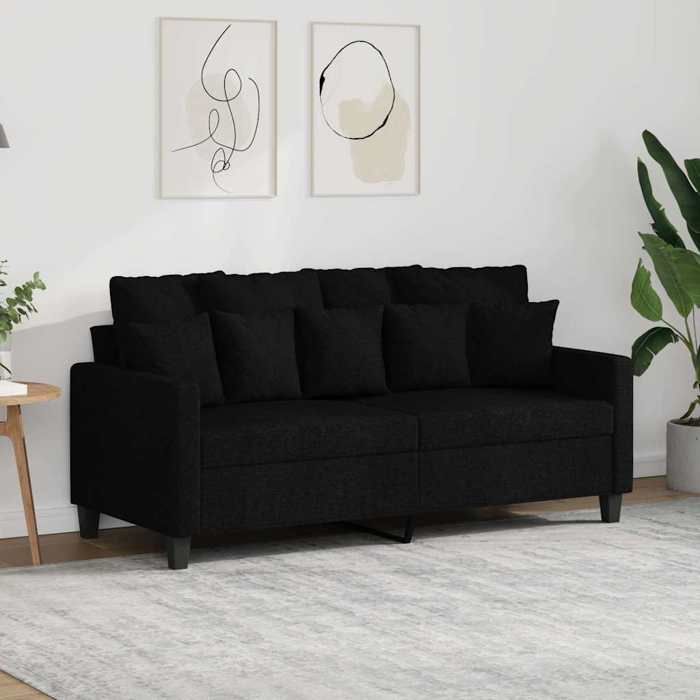 Sofa intérieure moderne vidaXL Canapé à 2 places Noir 140 cm Tissu(5344）