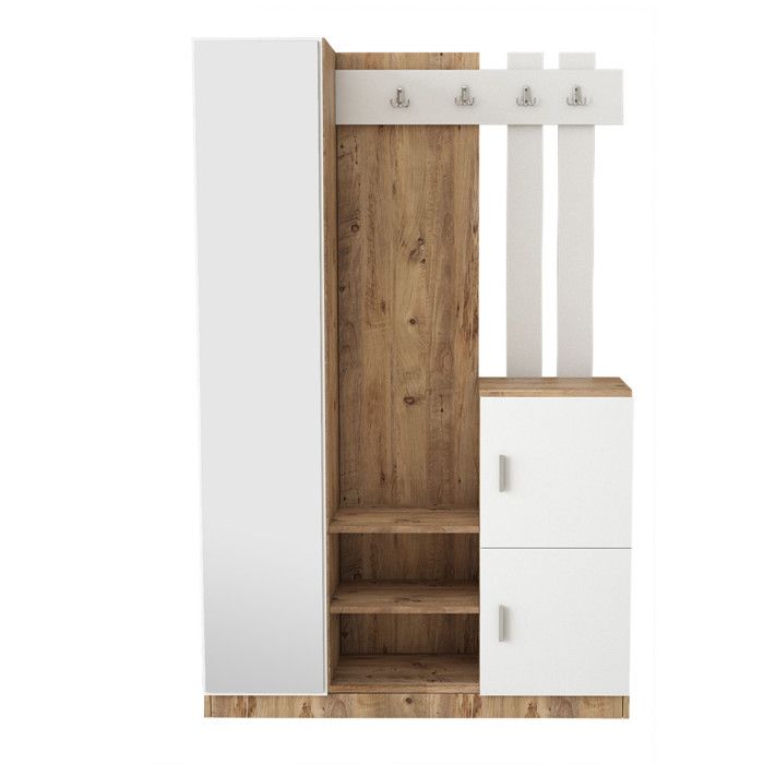 Meuble dentrée en bois DD7 - 113 x 37 x 179 cm - Blanc Meuble dentrée en bois DD7 - 113 x 37 x 179 cm - Blanc