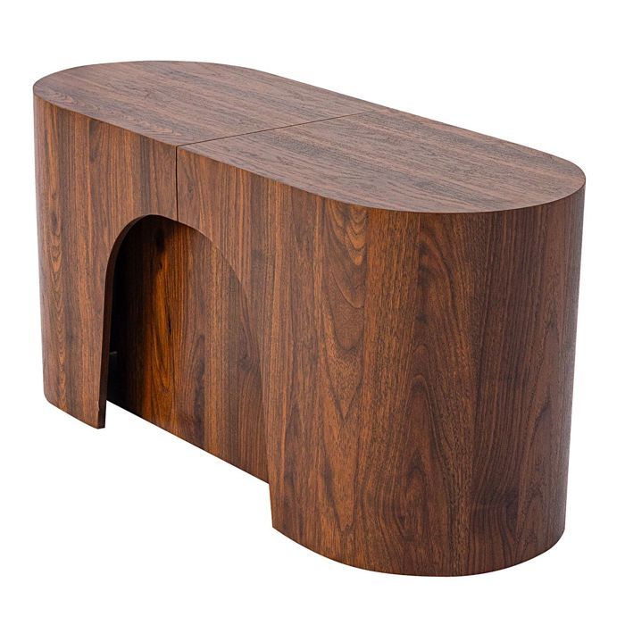 MENZZO Banc extensible avec rangement rallonges intégré Tammy Bois noisette 92-212cm