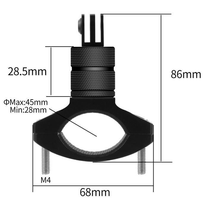 Support Guidon Vélo/moto Pour Caméra D'action - Rotation 360° - Compatible GoPro, DJI, SJCAM - Pour Tubes 20-32 Mm