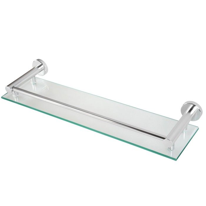 Tablette De Salle De Bain En Teck Verre Et Metal 80 Cm