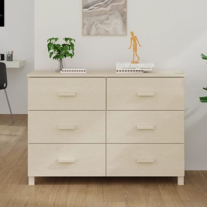Buffet haut - MOTHINESSTO - LY5797 - Bois massif de pin - Marron miel