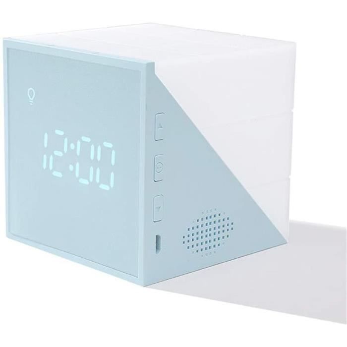 FZQVSGW Réveil pour petit chien avec affichage LED - Alarme numérique intelligente pour chambre à coucher - Veilleuse 7 couleurs - Petite horloge veilleuse pour les dormeurs lourds - Fonctionnement