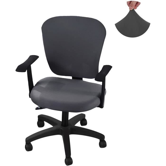 Lukery Housse de Chaise de Bureau Extensible, Couverture de Fauteuil de Bureau Rotatif Amovible Lavable, pour Chaise de Bureau Pivotante Ordinateur Gaming Universelle (Rouge Bordeaux,L