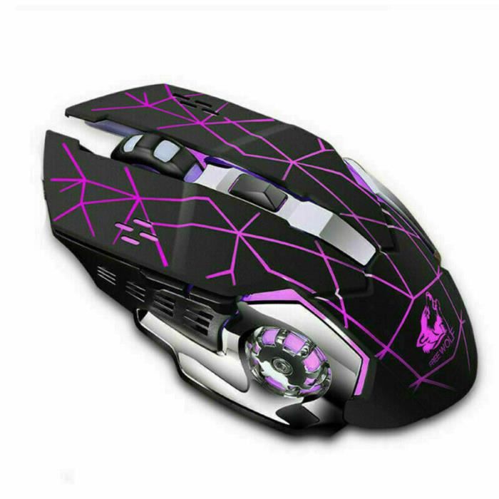 Souris Sans fil Gamer LED Rétro-éclair Gaming Bluetooth Noir