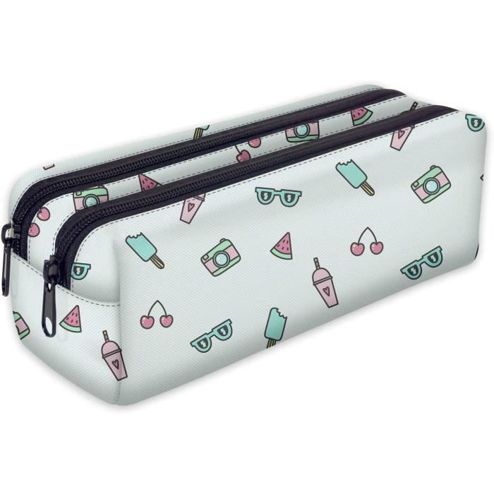 Trousse Scolaire à Motif Lama - Fermeture éclair, Dimensions 20x14 Cm - Pour Stylos Ou Maquillage - 9
