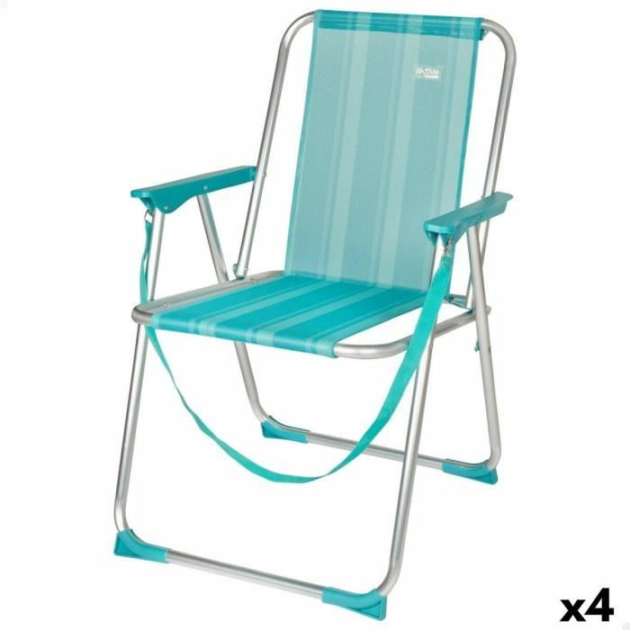 Chaise pliante aktive mediterranean turquoise 44 x 76 x 45 cm (4 unités) - aktive mediterranean - Blanc