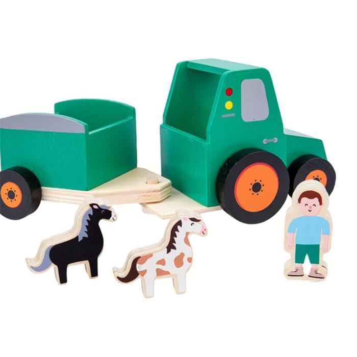 BABY Born 906279 Mini Remorque Cheval Avec Lara - Tracteur Rose Et Menthe, Autocollants Inclus