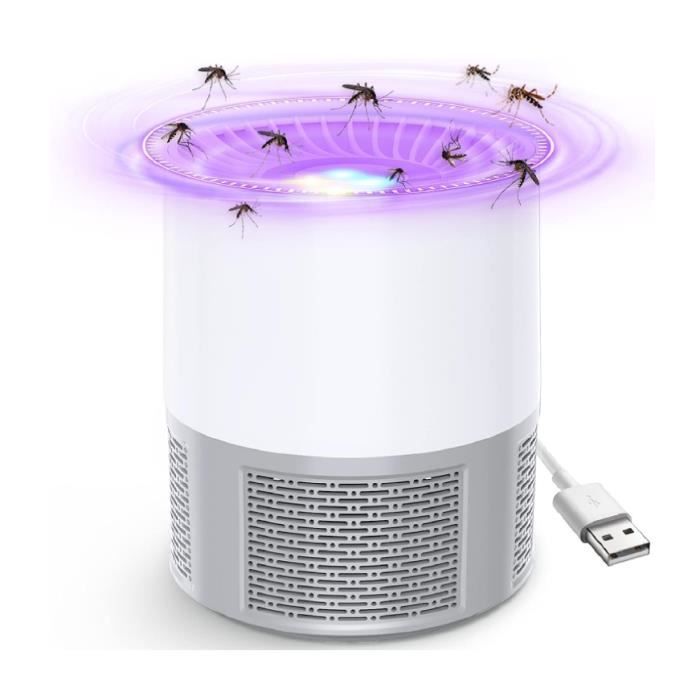Lampe Anti Moustique Électrique USB - Piège à Mouches Intérieur Extérieur Silencieux Avec Aspiration Turbo
