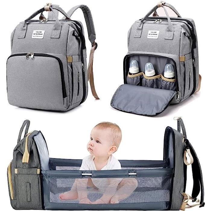 KENLUMO Sac à Langer bebe avec Matelas à Langer moustiquaire pour Bébé –  Grande Capacité Sac à Couches Multifonction Imperméable - Cdiscount  Puériculture & Eveil bébé