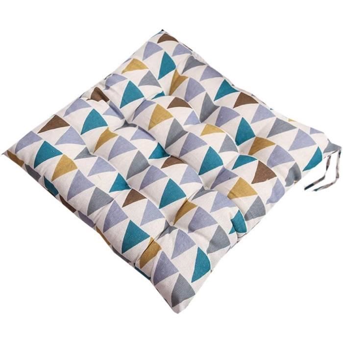 Beautissu Lot de 4 Galette de Chaise 45x40x5cm Pia - Set Confortable pour intérieur & extérieur Coussin d'assise déhoussable pour Chaise Jardin rotin - Outdoor Coussin Beige