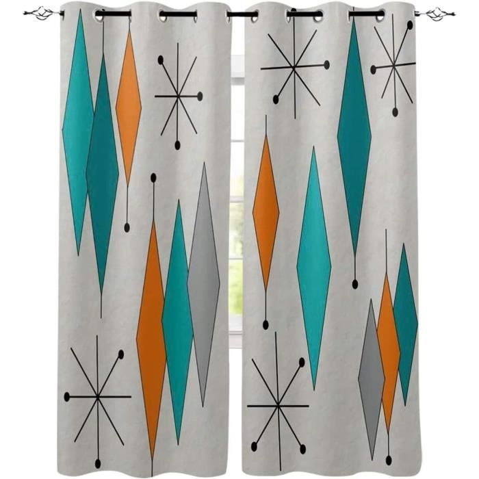 zcwl Rideau Occultant Coloré Géométrique, Motif Rideaux Thermiques à Oeillets, Rideaux Imprimé pour Salon Chambre Fenetre Moderne Décoration, 75x166 cm (L x H), Lot de 2 zcwl Rideau Occultant Coloré Géométrique, Motif Rideaux Thermiques à Oeillets, Rideaux Imprimé pour Salon Chambre Fenetre Moderne Décoration, 75x166 cm (L x H), Lot de 2