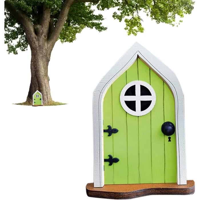 Porte De Fée En Bois Ornements Miniatures Pour Jardin, Cour Et Arbres, Style Elfique