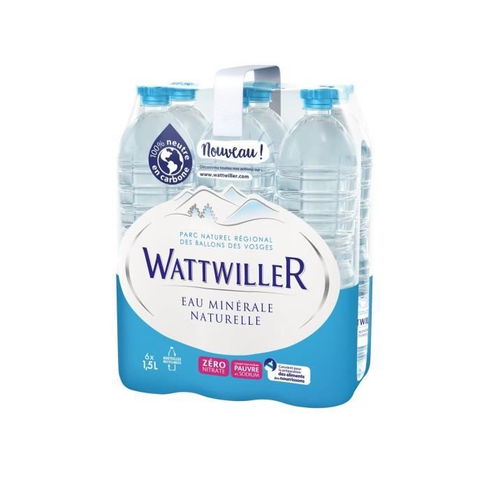 Eau minérale naturelle WATTWILLER : le pack de 6 bouteilles de 1,5L à Prix  Carrefour