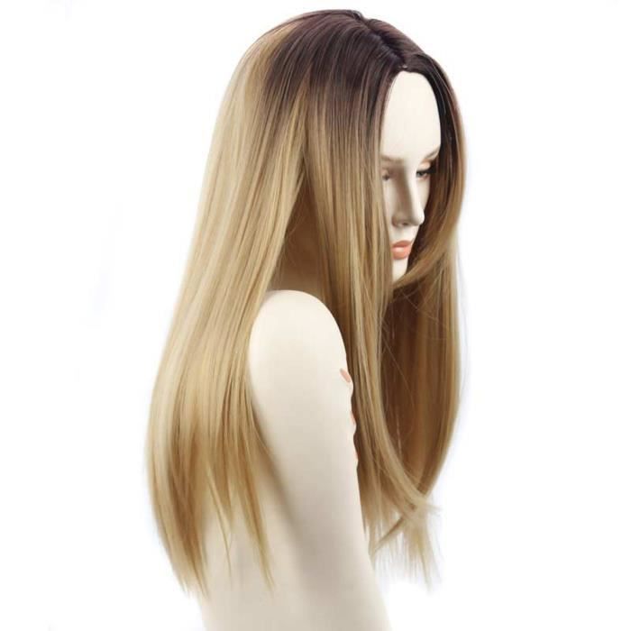 perruque brune longue pas cher