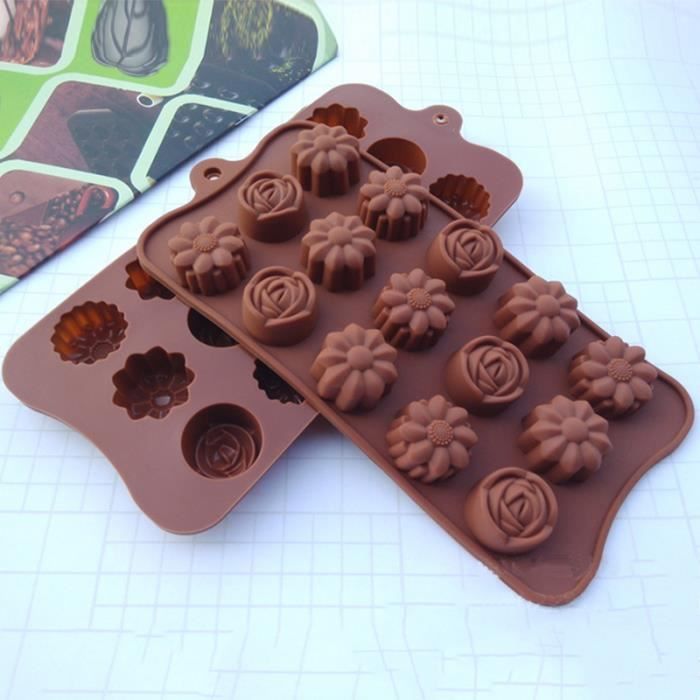 Gâteau de moules 3 sortes d'outils bricolage de moule silicone chocolat  forme fleur - Cdiscount Maison