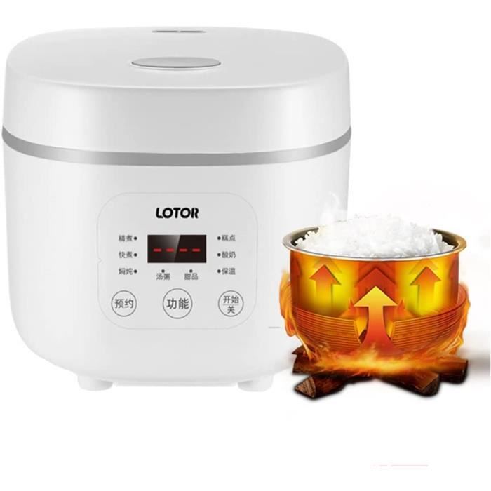 2L Mini Rice Cooker avec Minuterie Préréglée De 24 Heures Et Maintien