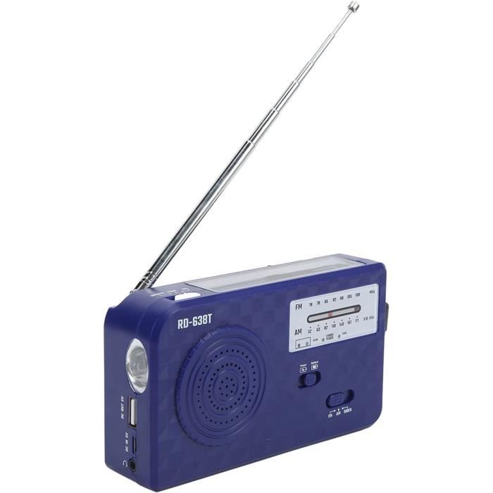 Radio Voyage Compacte Grise D219 - AM/FM/OC - 12 Bandes - Poche Compacte - Alimentation Piles Ou Secteur - Idéal Voyage Radio Portable XHDATA