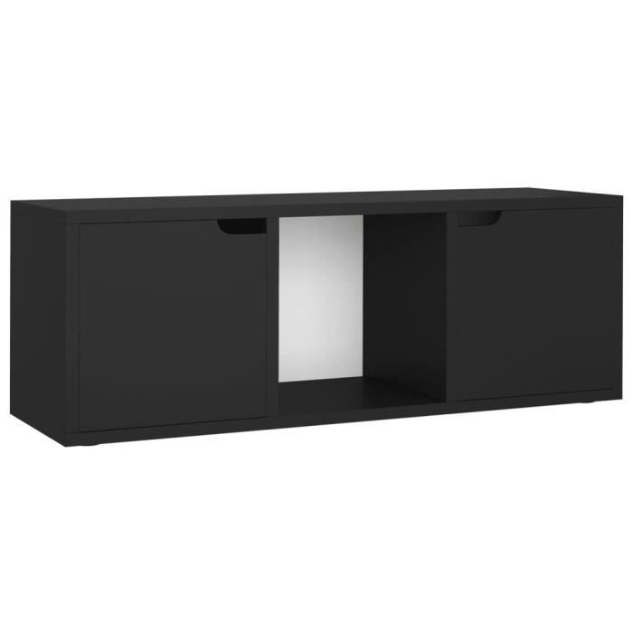 meuble hifi multimédia jill's - noir - 88,5x27,5x30,5cm - design moderne et pratique