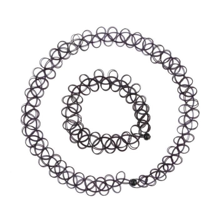 Collier Bracelet Femme Tatouage Style Gothique Ras De Cou Punk