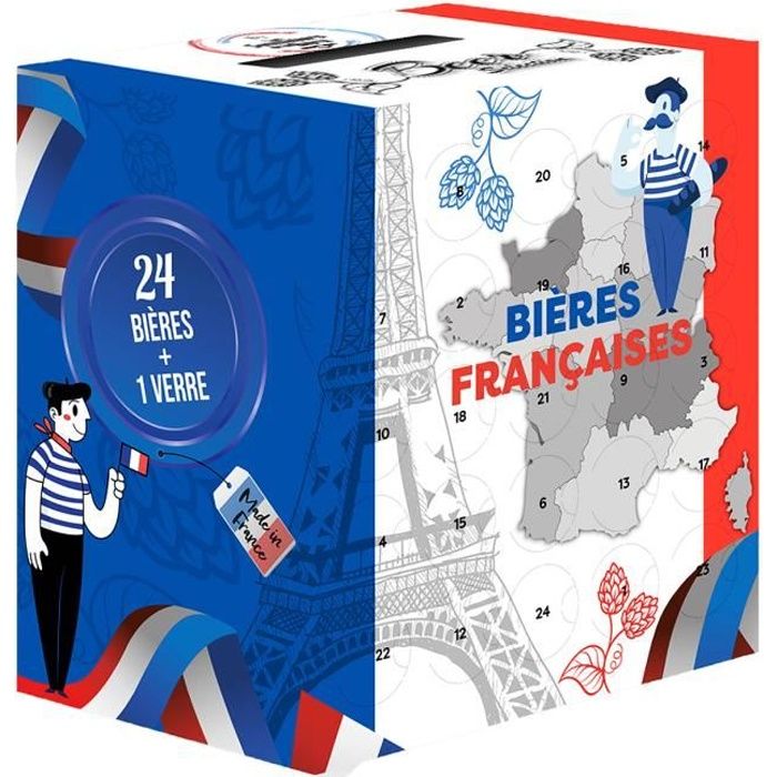 Calendrier de l'avent - 100% françaises - 24 bières + 1 verre - La cave