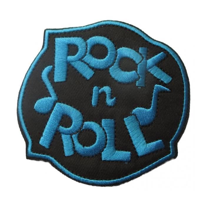 Rock and roll patch, bannière brodée Rock N Roll, écusson thermocollant rock  pour veste, patch personnalisable 12 cm -  France