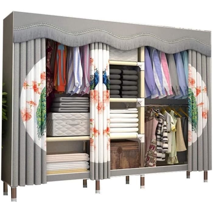 Armoire En Tissu Non Tissé Portable - Pliable, Anti-poussière, Polyvalente
