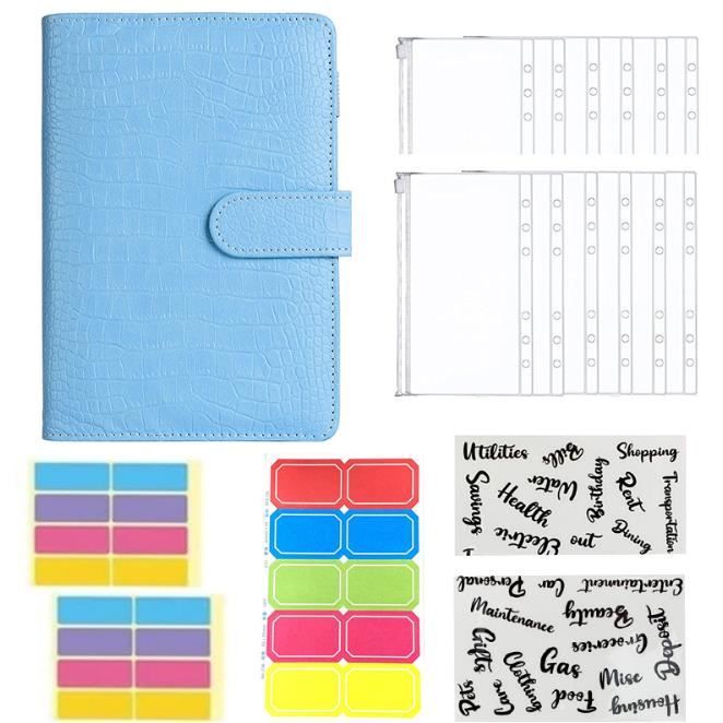 Classeur à Fermeture Éclair 3 Anneaux – Sac Organisation École/Bureau, Bandoulière, Bleu Azur