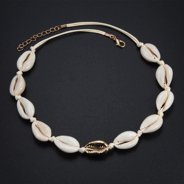 Collier Perles Coquillage Bijou Femme Cadeau Soirée Anniversaire Saint Valentin Collier Perles Coquillage Bijou Femme Cadeau Soirée Anniversaire Saint Valentin