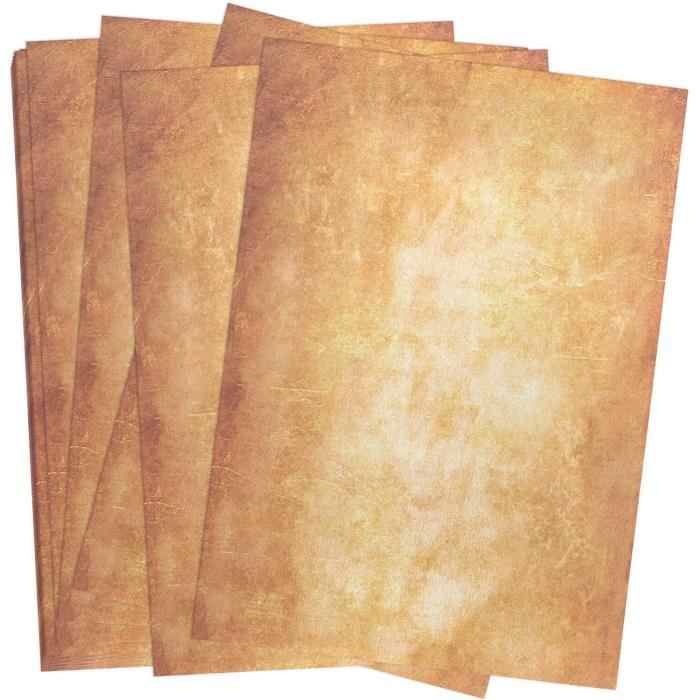 Lot De 60 Feuilles Papier Parchemin Vintage A4 - 6 Motifs - Papier Recyclé 170g/m² - Pour Scrapbooking Et Créations