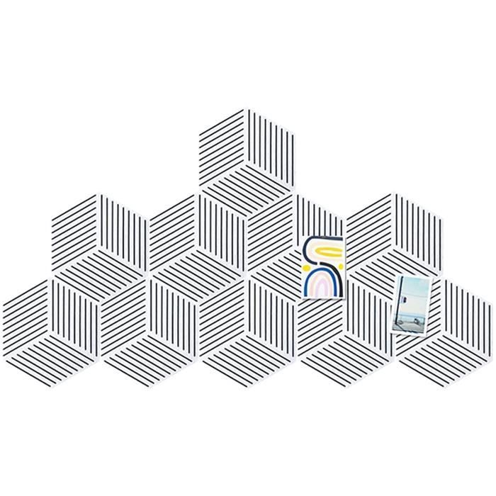 10 Paquets Tableau d'Affichage Panneau en Feutre Hexagonal Tableau d'Affichage des Tuiles Tableau de Mémo avec 20 Pièces Punaises Jaune, 5,9 x 7 Pouces/ 15 x 17,7 cm 
