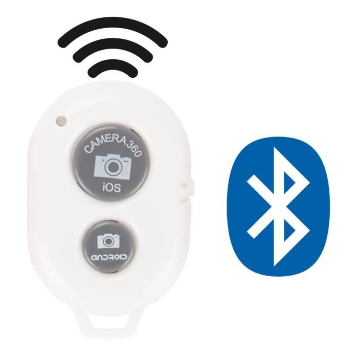 Télécommande Bluetooth déclencheur photo pour selfie, Android, iOS（Noir)