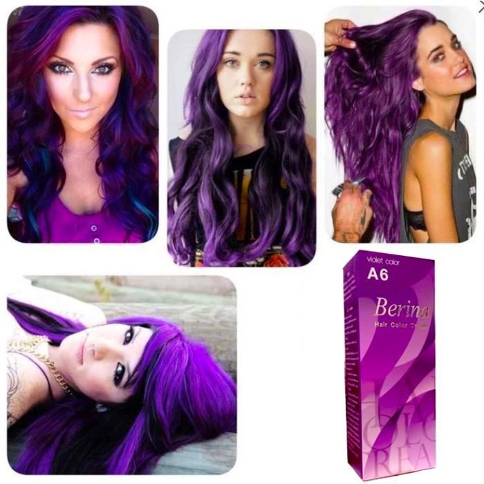 Coloration Cheveux - Teinture capillaire DIY Couleur Violet A6 - Cdiscount  Au quotidien