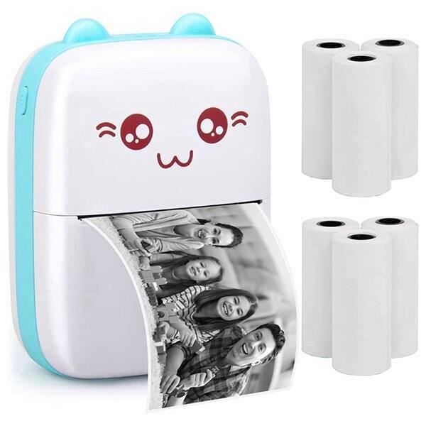 Mini Imprimante Thermique Portable Sans Fil – Lot De 13 Rouleaux De Papier Inclus