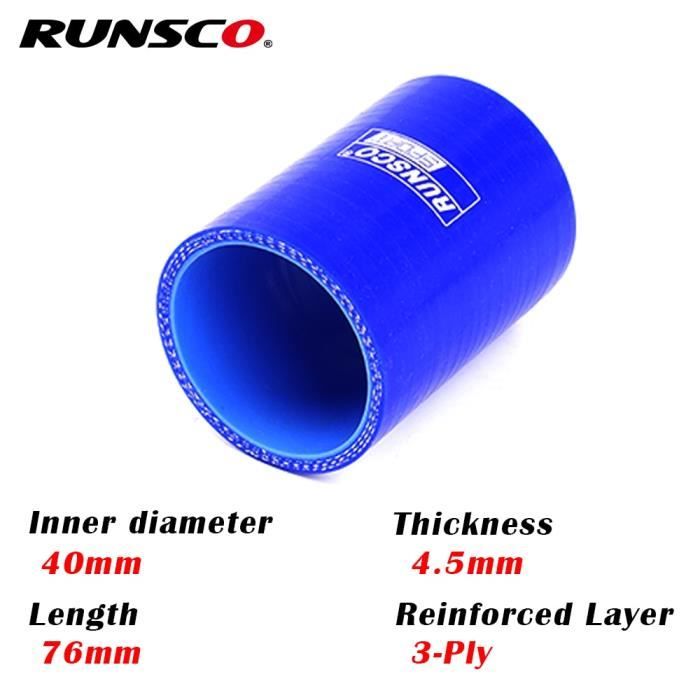Nouveau Silicone Noir 57 mm I/D Tuyau Simple 180 ou double degré 90 Filtre à Air Tuyau