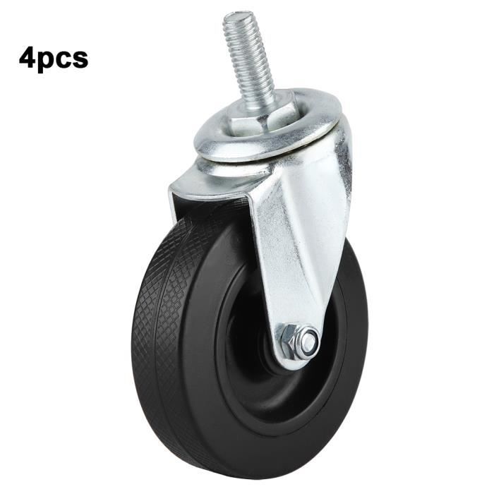 FTVOGUE 4-Pack 1.5-Inch Leveling Casters - Retractable Swivel Wheels, 330lb Capacity, Ball Bearing Plate