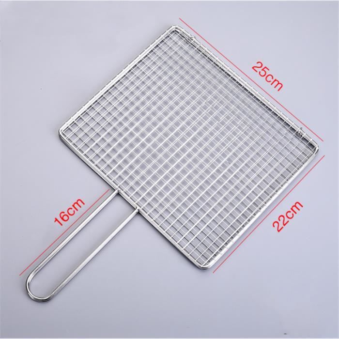 Grille De Barbecue Acier Inoxydable - Filet Anti-Adhésif - 30x45cm - Pour Cuisson Extérieure