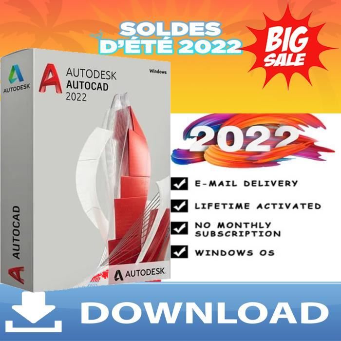 Logiciel – Autodesk – AutoCAD 2022 – Licence perpétuelle – Téléchargement – Windows