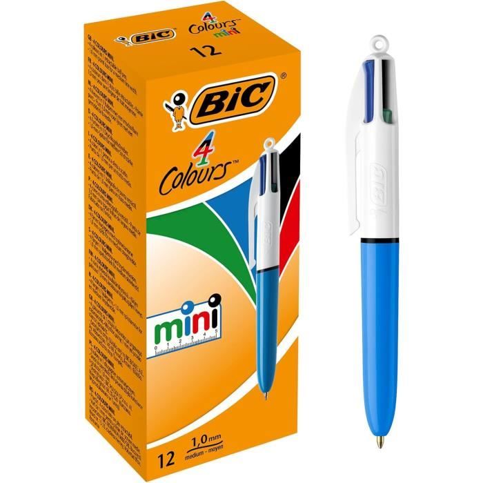 Lot De 14 Stylos à Bille Rétractables 141mm - Encre Bleue 1mm, Plastique