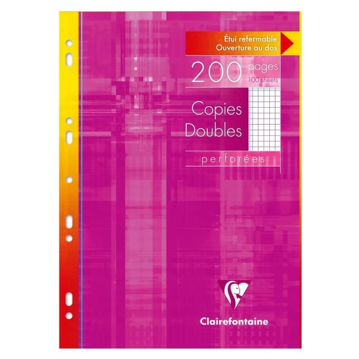 CLAIREFONTAINE Feuilles doubles perforées - 21x29,7cm - 200 pages