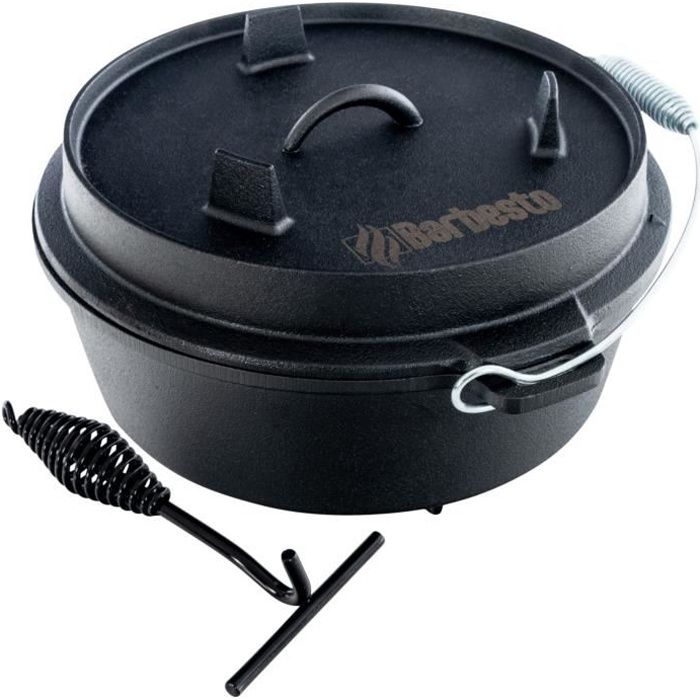 Cocotte en fonte émaillée , marmite de 5 litres pour la cuisson du pain au levain