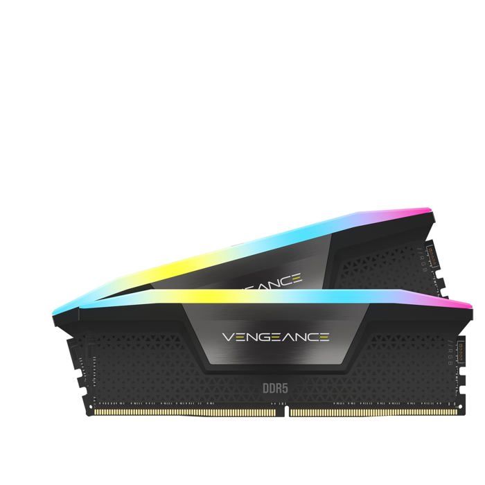 Barrettes de RAM Corsair Vengeance RGB DDR5 96 Go (2 x 48 Go) 6400 MHz CL32 - Noir - Kit Dual Channel