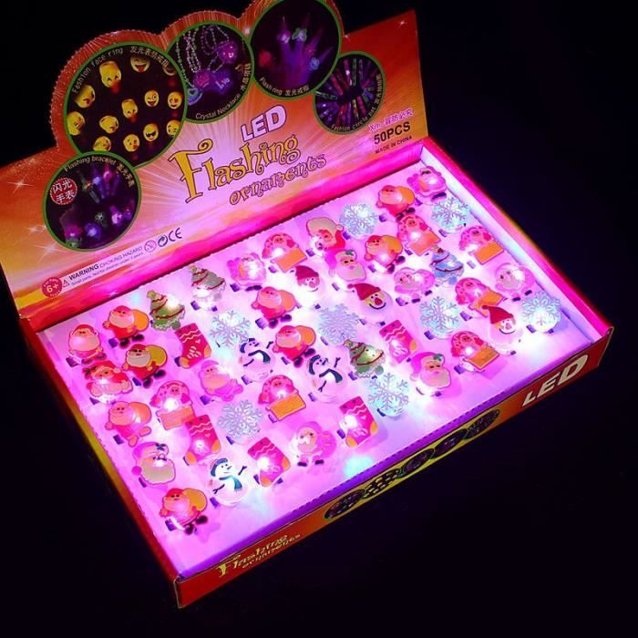 Lot De 24 Bagues De Fête LED – Brillent Dans Le Noir, Multicolores, Pour Anniversaire Ou événement