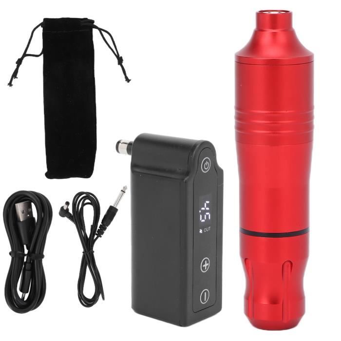 Stylo Tatouage Sans Fil POSEIDON TU34 Noir - Machine à Tatouer Neuf Avec Accessoires