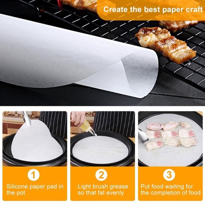 100 feuilles de papier à l'huile de silicone papier de cuisson papier barbecue  feuille d'étain pour barbecue rond 26cm-XNA - Cdiscount Jardin