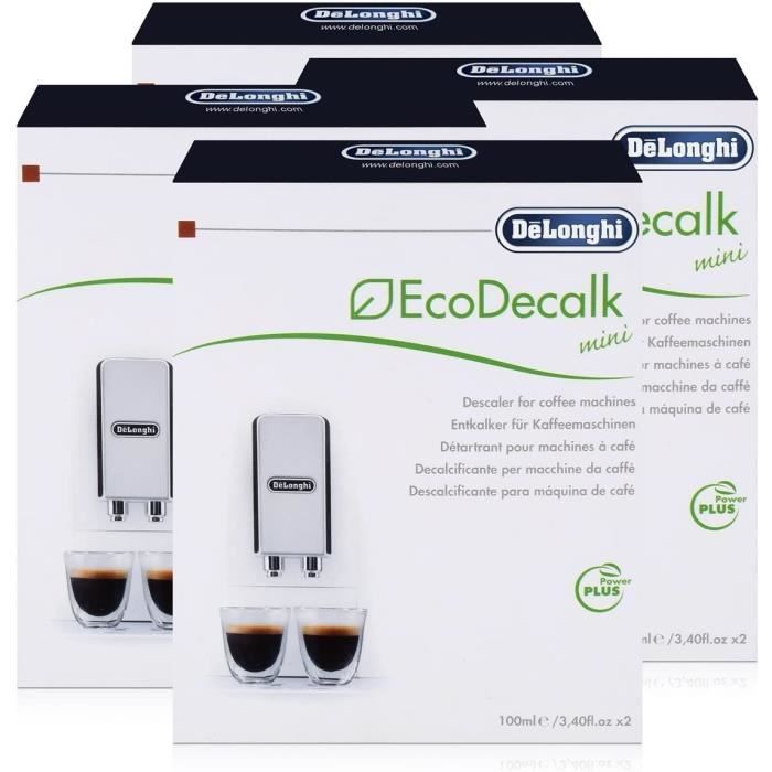 DeLonghi Detartrant EcoDecalk Mini Lot de 3 pièces de détartrant pour  machine à café, total 6 sachets de 100ml - Cdiscount Electroménager